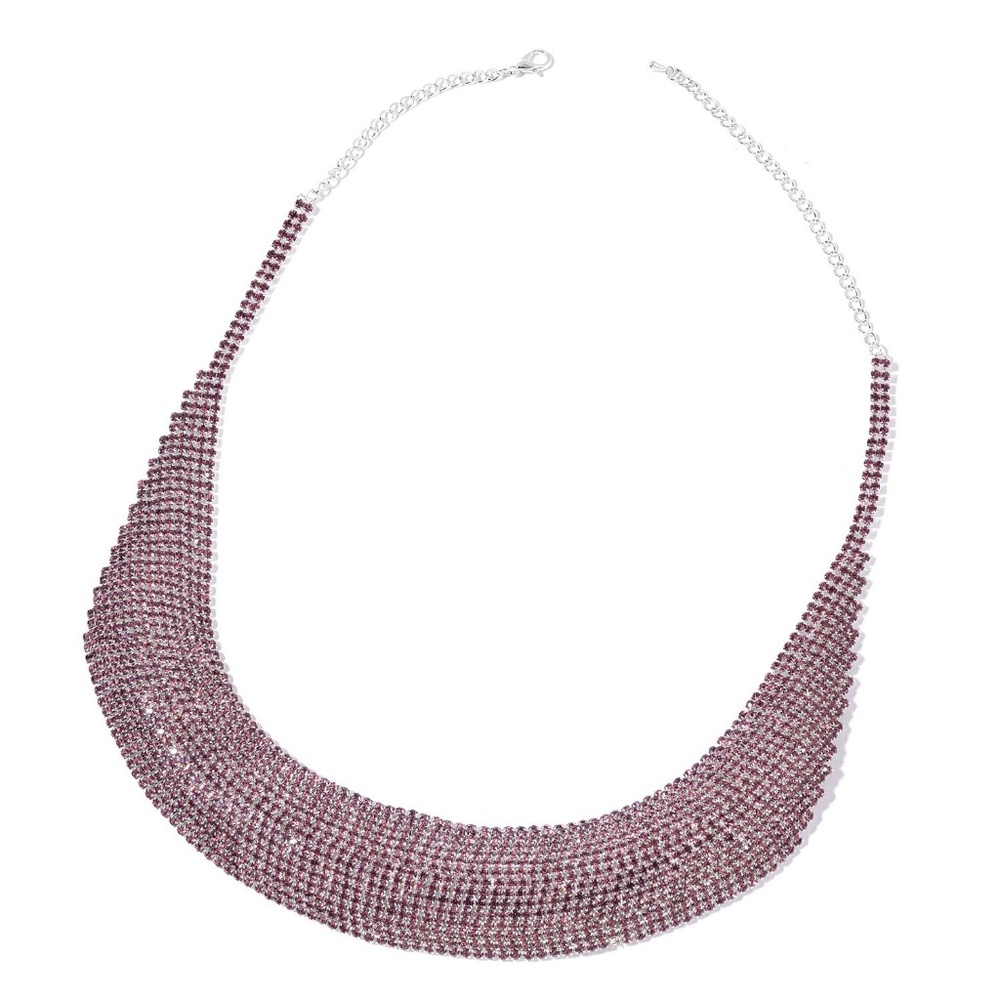 Purple Austrian Crystal Bib Necklace NWT!
